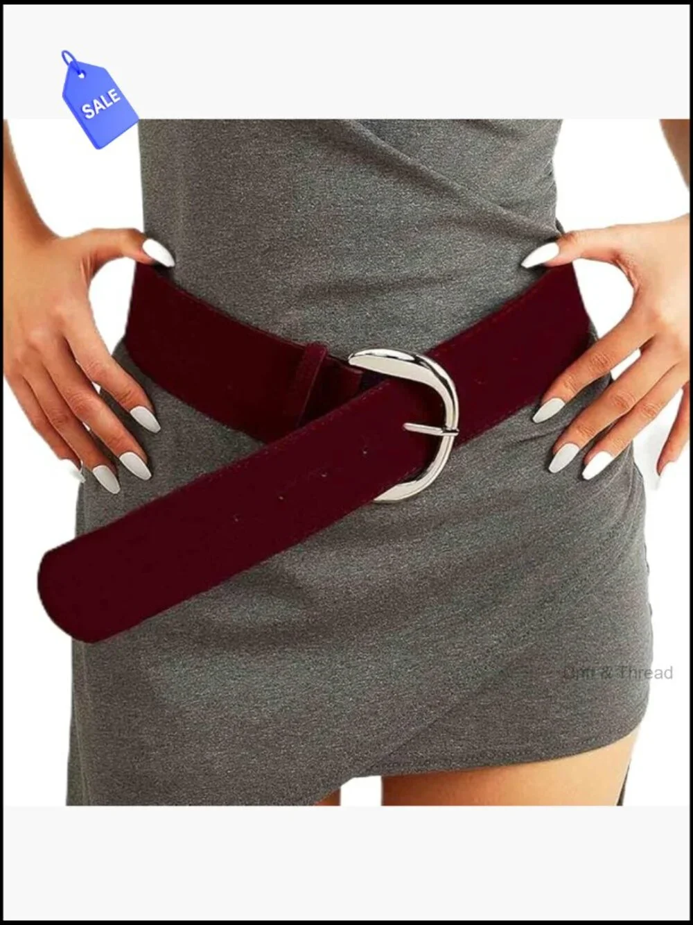 Wide Suede Leather Chunky Belt for Women Retro Waist Belt
